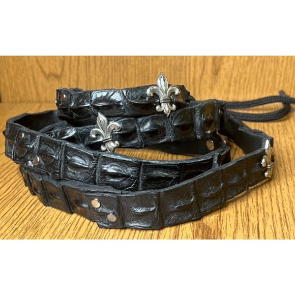 Women ALLIGATOR CROCODILE Wrap around Black Belt 74\